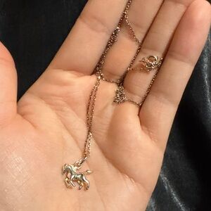 Elegant Silver Horse Pendant Necklace